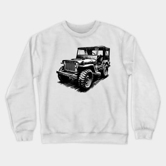 Willys Jeep Crewneck Sweatshirt by Vehicles-Art